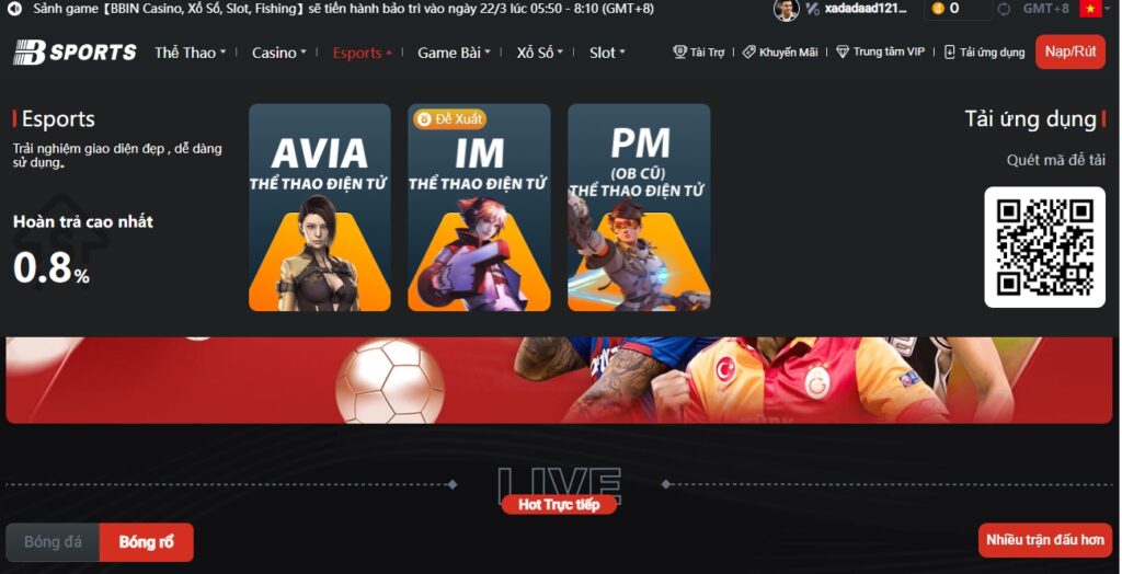 Bsport không chỉ nổi tiếng với cá cược thể thao mà còn với hệ thống cược Esports chuyên nghiệp