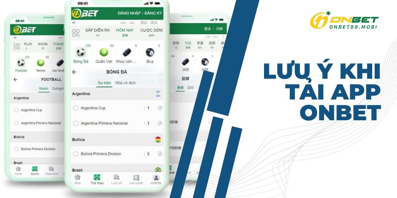 Lưu ý khi tải app ONBET