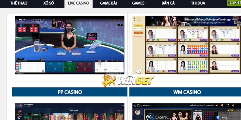 Casino Live  WINBET đưa bạn đến không khí của sòng bạc thực thụ