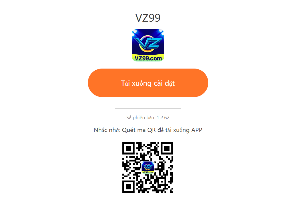 Giao diện tải app VZ99 cực kỳ mượt mà