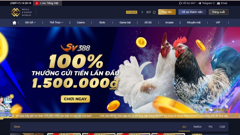 Mega casino world và dịch vụ cá cược đá gà thomo hôm nay