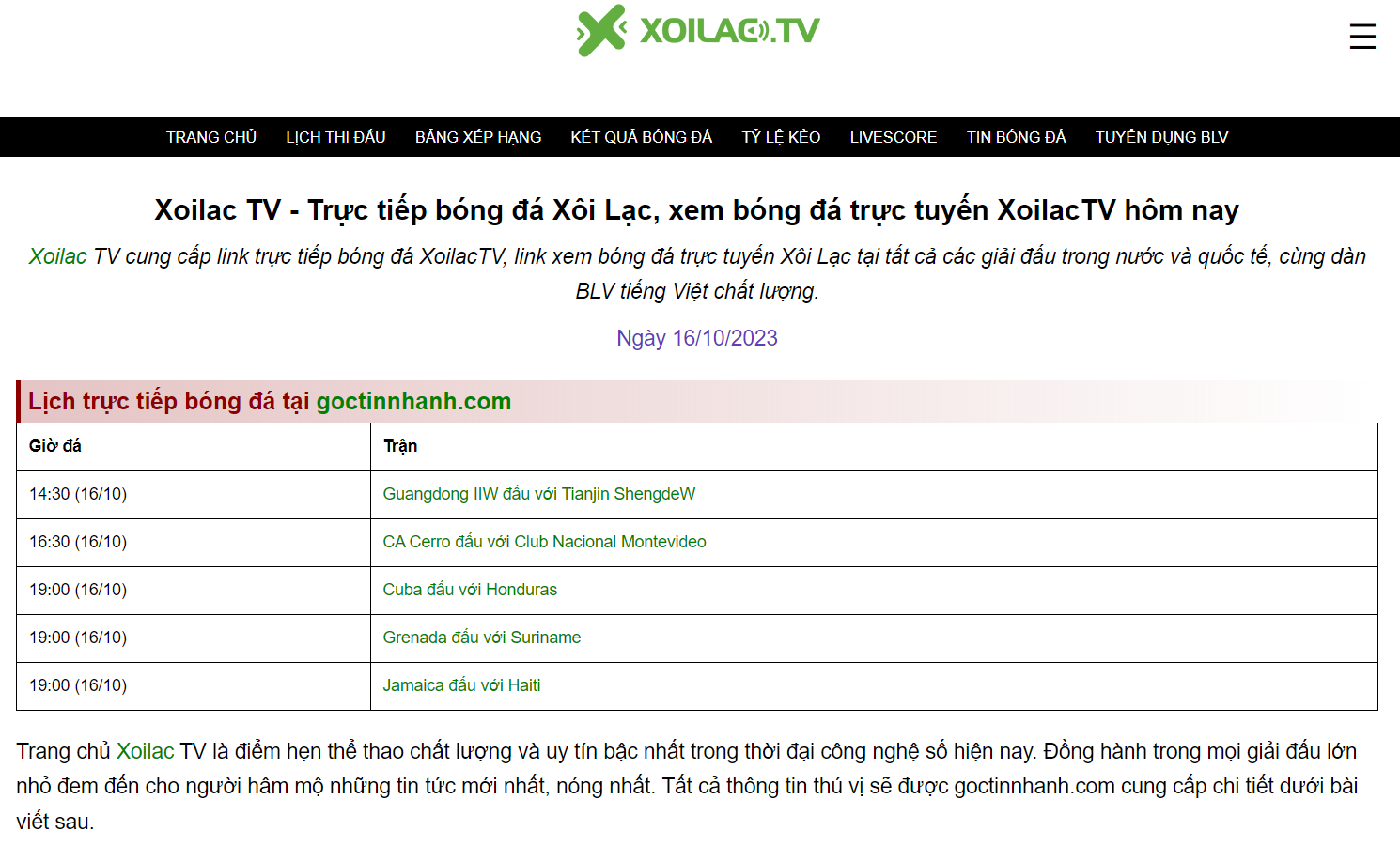 Xoilac TV cung cấp danh sách đầy đủ các giải đấu quốc tế