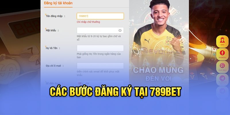 Các bước đăng ký tại 789bet 